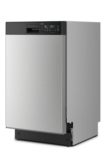 Whirlpool 18" Stainless Steel Dishwasher with Half Load Cycle and Triple Spray Arms - 48 dBA WDFS5118SS