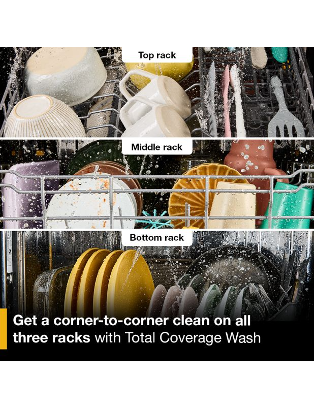 Whirlpool® 24-Inch Top Control Dishwasher with Total Coverage Wash and Auto Open Air Dry in Fingerprint Resistant Stainless Steel WDTS8024SZ