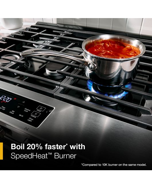 Whirlpool 30-inch Gas Smart Range with Air Cooking Technology and Steam Clean WSGS4530TW