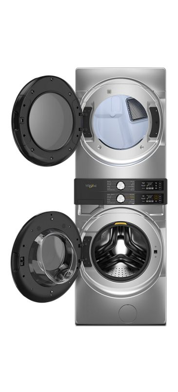 Smart ENERGY STAR® Front Load Laundry Tower with UV Clean Technology & FreshFlowTM Vent System 4.5 cu. ft. Washer & 7.4 cu. ft. Electric Dryer WEF5727TR