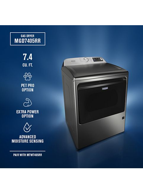 Maytag 7.4 cu. ft. Smart Top Load Dryer with Pet Pro Option MGD7405RR