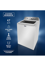 Maytag 4.7 Top Load Washer, With Agitator, Glass Lid MTW5205TW