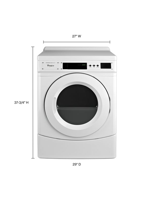 Whirlpool 27" Commercial Electric Front-Load Dryer, Non-Vend CED9160GW