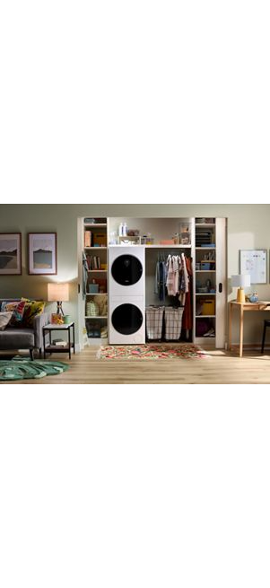 Whirlpool Compact ENERGY STAR® Ventless Heat Pump Laundry Tower with 2.7-cu ft Washer and Electric 4.3-cu ft Dryer WFH5424SW