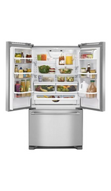 Maytag 33-Inch Wide French Door Refrigerator with Water Dispenser - 22 Cu. Ft MRFF5033PZ