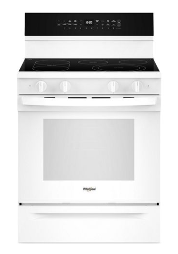 Whirlpool 30-inch Smart Electric Smart Range with Air Cooking Technology, No Preheat Air Fry, High Speed Preheat Oven, WipeClean™ Coating, and Steam/Self Clean WFES7530RW