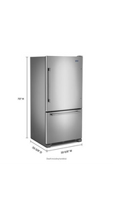 Maytag 33-Inch Wide Bottom Mount Refrigerator - 22 Cu. Ft. MBF2258FEZ