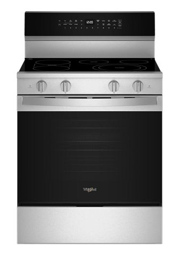 Whirlpool 30-inch Smart Electric Smart Range with Air Cooking Technology, No Preheat Air Fry, High Speed Preheat Oven, WipeClean™ Coating, and Steam/Self Clean WFES7530RZ