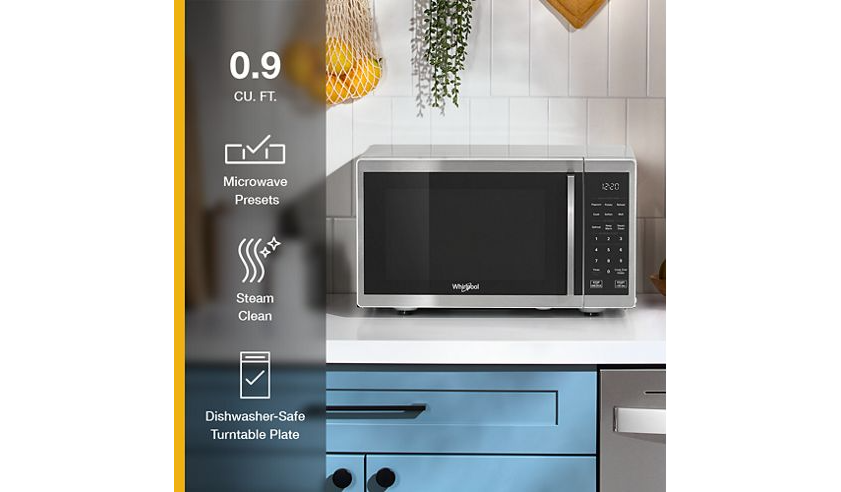 Whirlpool 0.9 cu. ft. Stainless Steel Countertop Microwave With Steam Clean - 900 watt WMCS3019RS