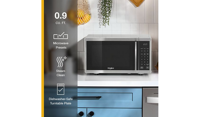 Whirlpool 0.9 cu. ft. Stainless Steel Countertop Microwave With Steam Clean - 900 watt WMCS3019RS