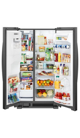 Whirlpool 36-inch Wide Side-by-Side Refrigerator - 25 cu. ft. WRS555SIHB-Black