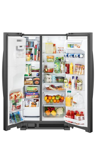 Whirlpool 36-inch Wide Side-by-Side Refrigerator - 25 cu. ft. WRS555SIHB-Black