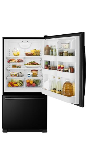 Amana 33-inch Wide Bottom-Freezer Refrigerator with EasyFreezer™ Pull-Out Drawer - 22 cu. ft. Capacity ABB2224BRB