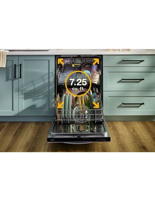 Whirlpool® 24-Inch Top Control Dishwasher with Total Coverage Wash and Auto Open Air Dry in Fingerprint Resistant Stainless Steel WDTS8024SZ