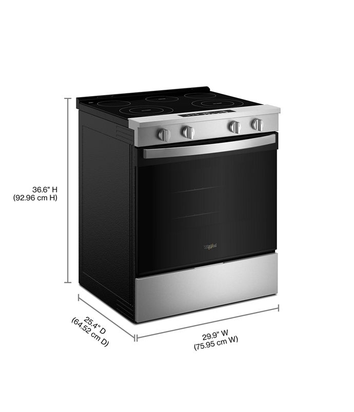 Whirlpool 30-inch Electric Range with No Preheat and Slow Cook Modes WSES3330TS