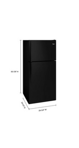 Whirlpool 30-inch Wide Top Freezer Refrigerator - 18 Cu. Ft. WRT138FFDB-Black