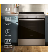 Whirlpool 30-inch Electric Range with No Preheat and Slow Cook Modes WSES3330TW
