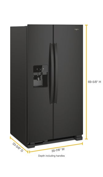 Whirlpool 36-inch Wide Side-by-Side Refrigerator - 25 cu. ft. WRS555SIHB-Black