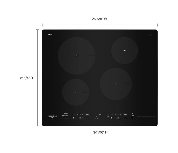 Whirlpool 24-Inch Small Space Induction Cooktop WCI55US4JB