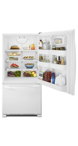 Amana 33-inch Wide Bottom-Freezer Refrigerator with EasyFreezer™ Pull-Out Drawer - 22 cu. ft. Capacity ABB2224BRW