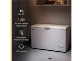 Whirlpool 16 Cu. Ft. Convertible Chest Freezer with 3 Storage Levels WZC5216LW