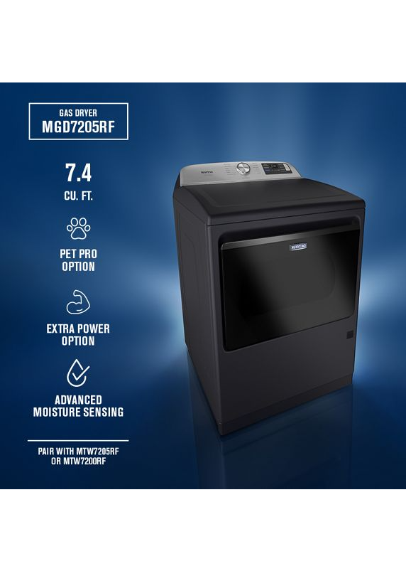 Maytag 7.4 cu ft. Smart Top Load Dryer with Pet Pro Option MGD7205RF