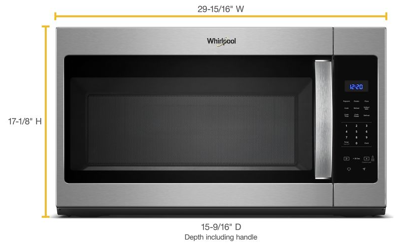 Whirlpool 1.7 cu. ft. Microwave Hood Combination with Electronic Touch Controls WMH31017HS