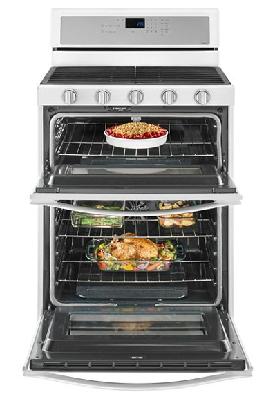 Whirlpool 6.0 Cu. Ft. Gas Double Oven Range with Center Oval Burner WGG745S0FH