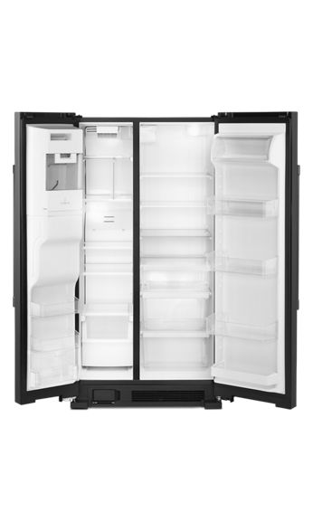 Maytag 36-Inch Wide Side-by-Side Refrigerator with Exterior Ice and Water Dispenser - 25 Cu. Ft. MSS25C4MGB