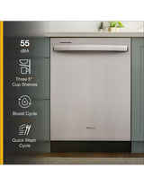 Whirlpool 55 dBA Fingerprint Resistant Quiet Dishwasher with Boost Cycle WDT540HAMZ