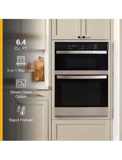 Whirlpool 6.4 Total Cu. Ft. Combo Self-Cleaning Wall Oven WOEC3030LS