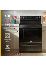 Whirlpool 30-inch Energy Star Electric Range with Air Cooking Technology, No Preheat Air Fry and Air Baking and Self Clean WFES5030RB