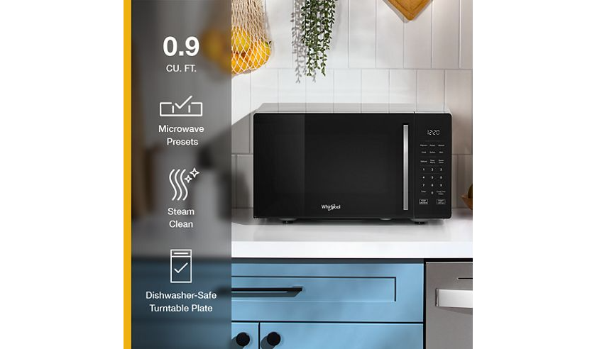 Whirlpool 0.9 cu. ft. Stainless Steel Countertop Microwave With Steam Clean - 900 watt WMCS3019RB