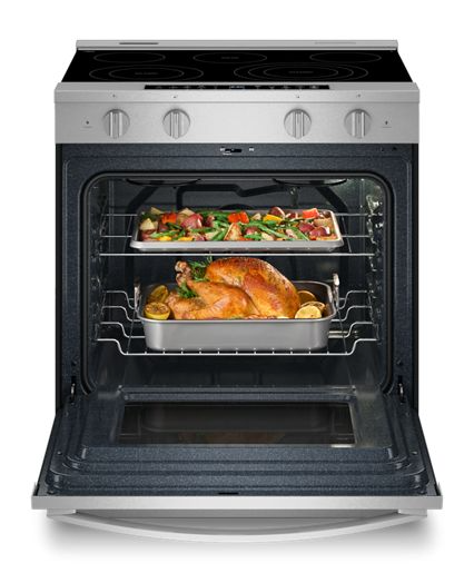 Whirlpool 30-inch Smart Slide in Electric Range with Air Cooking Technology, No Preheat Air Fry, WipeClean™ Coating, Steam/Self Clean and High Speed Preheat WSES7530RZ