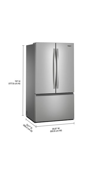 Whirlpool 36-Inch French Door Refrigerator with Interior Water Dispenser - 31 cu. ft. WRFF3336SZ