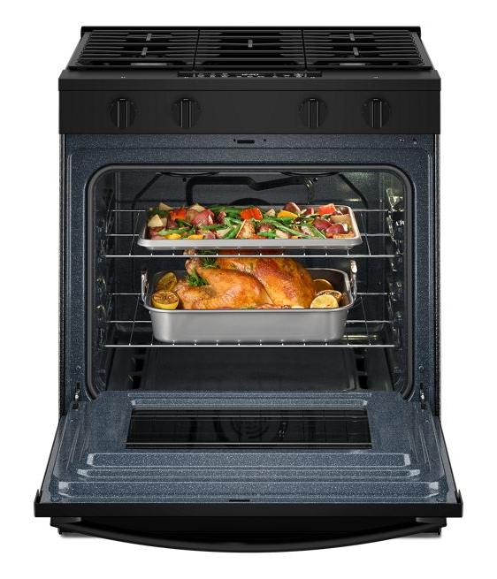 Whirlpool 30-inch Gas Smart Range with Air Cooking Technology and Steam Clean WSGS4530TB