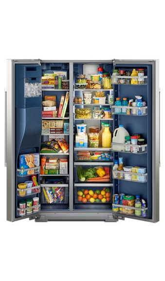Maytag 36-inch Wide Full-Depth Side-by-Side Refrigerator with Arctic Blue Interior - 28.3 Cu. Ft. MRSF6636RZ