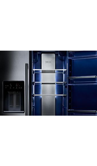 Maytag 36-inch Wide Full-Depth Side-by-Side Refrigerator with Arctic Blue Interior - 28.3 Cu. Ft. MRSF6636RZ