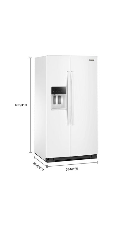 Whirlpool 36-inch Wide Side-by-Side Refrigerator - 28 cu. ft. WRSF5536RW