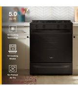 Whirlpool 30-inch Gas Smart Range with Air Cooking Technology and Steam Clean WSGS4530TB