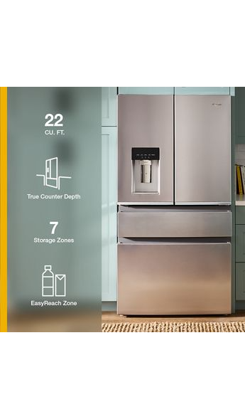 Whirlpool 36-inch Wide True Counter Depth 4-Door French Door Refrigerator - 22 cu. ft. WRMC5036RZ