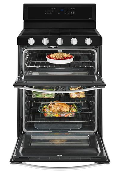 Whirlpool 6.0 Cu. Ft. Gas Double Oven Range with Center Oval Burner WGG745S0FE