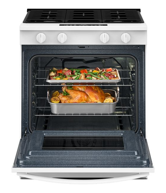 Whirlpool 30-inch Gas Smart Range with Air Cooking Technology and Steam Clean WSGS4530TW