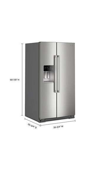 Maytag 36-inch Wide Full-Depth Side-by-Side Refrigerator with Arctic Blue Interior - 28.3 Cu. Ft. MRSF6636RZ