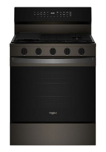 Whirlpool 30-inch Smart Gas Range with Air Cooking Technology, No Preheat Air Fry, Steam/Self Clean and High Speed Preheat WFGS7530RV
