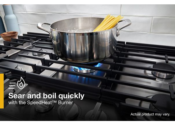 Whirlpool 30-inch Gas Cooktop with EZ-2-Lift™ Hinged Cast-Iron Grates WCGK5030PV