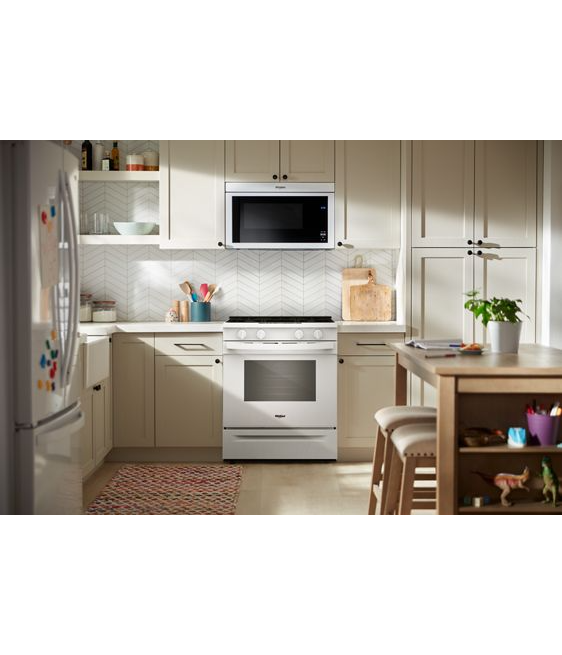 Whirlpool 30-inch Gas Smart Range with Air Cooking Technology and Steam Clean WSGS4530TW