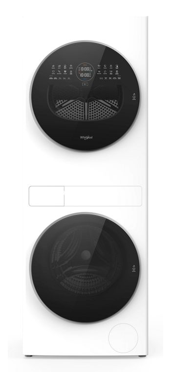 Whirlpool Compact ENERGY STAR® Ventless Heat Pump Laundry Tower with 2.7-cu ft Washer and Electric 4.3-cu ft Dryer WFH5424SW