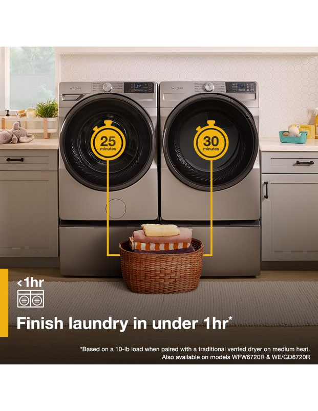 Whirlpool 7.4 cu. ft. Smart Front Load ENERGY STAR® Gas Dryer with Steam Capabilities WGD6720RR