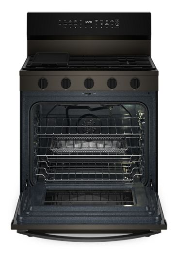 Whirlpool 30-inch Smart Gas Range with Air Cooking Technology, No Preheat Air Fry, Steam/Self Clean and High Speed Preheat WFGS7530RV